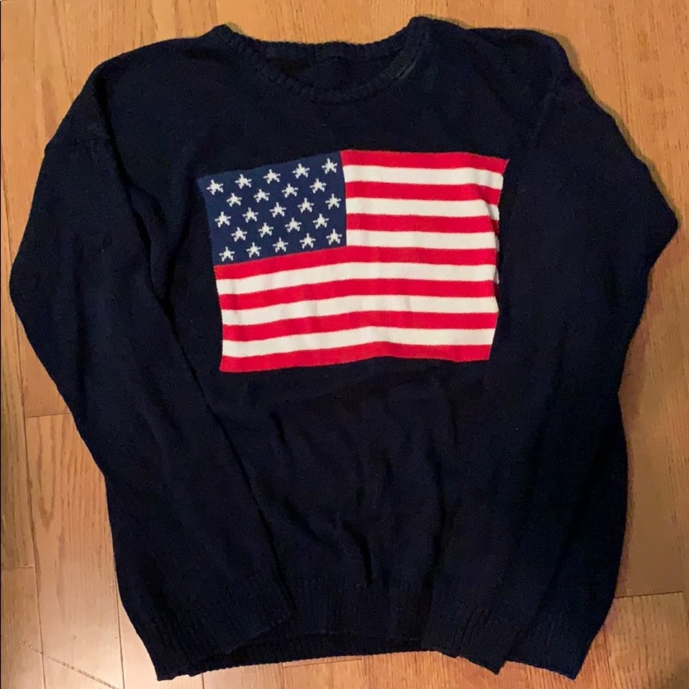 Navy American flag sweater